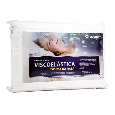 Travesseiro Ortobom Viscoelástico Espuma NASA